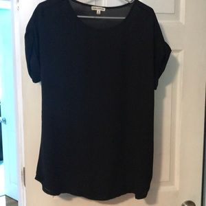 Flowy Black Blouse Rolled Sleeves Brand New!